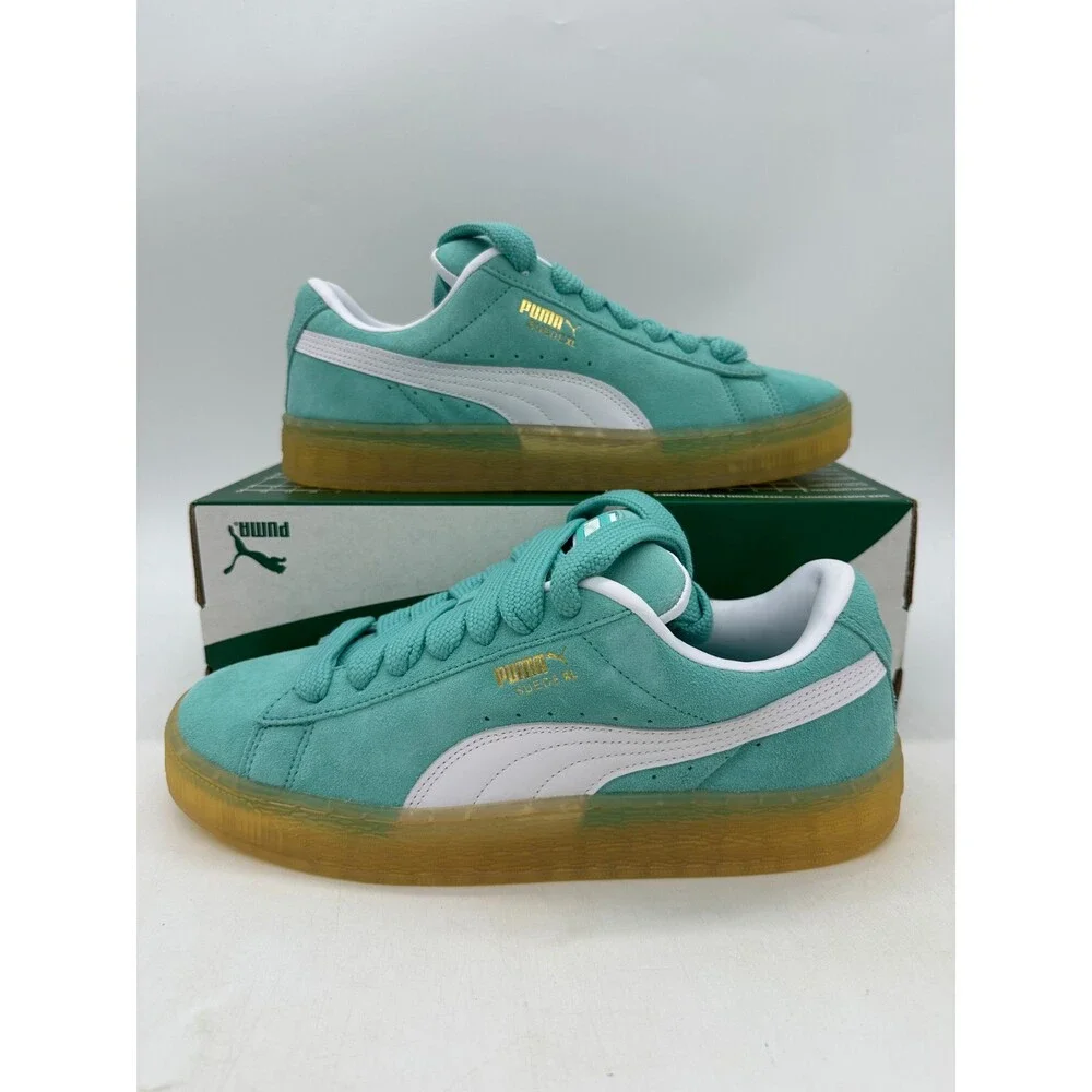 Puma Suede XL Men's Size 10.5 Aqua Blue White Athletic Shoes 395205 53